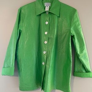 GreenWaxed linen jacket XS